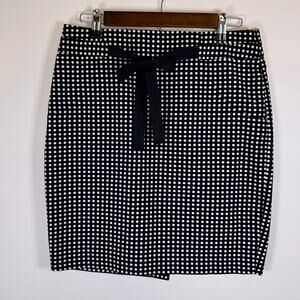 The Limited Navy & White Polka Dot Mini Pencil Skirt, Sz 6